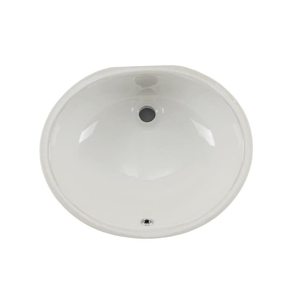 Wells Sinkware 19 in. Oval Undermount Single Bowl Bathroom Sink in White RTU1916-6W - main